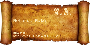 Moharos Máté névjegykártya